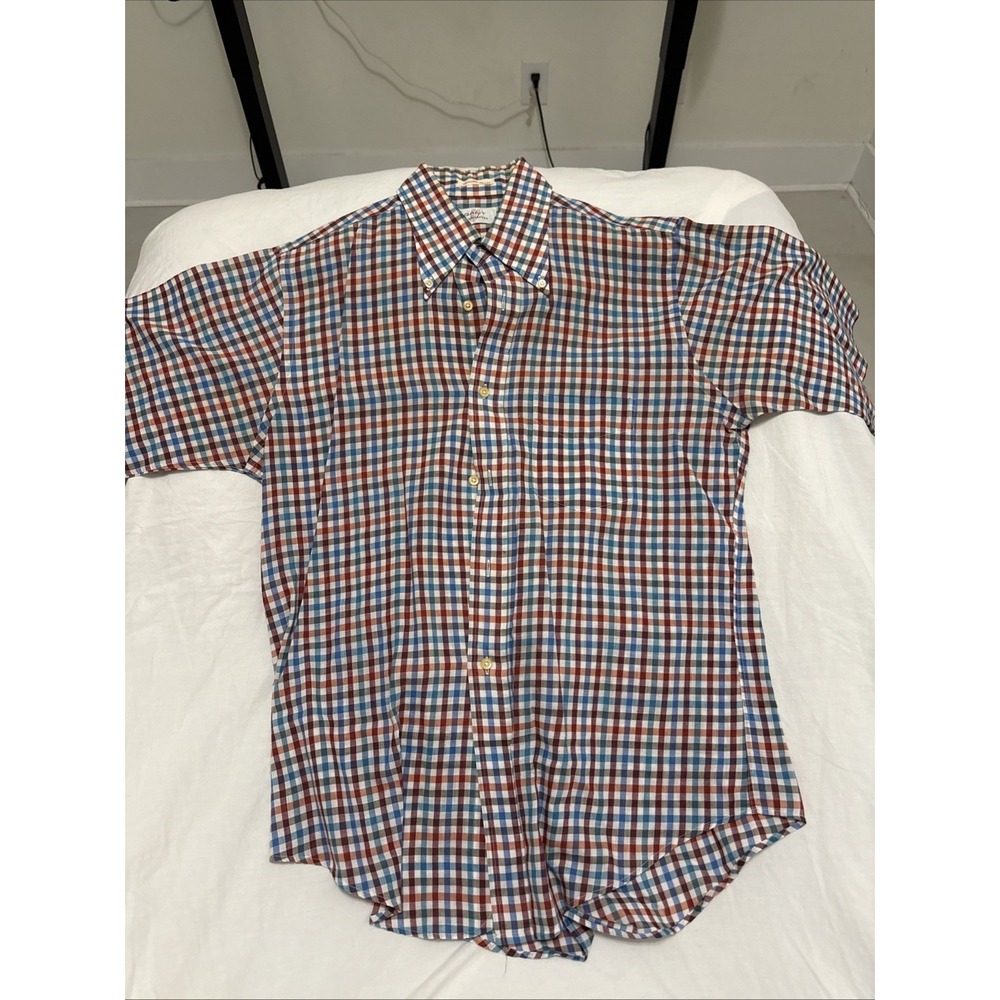 Men's large vintage GANT shirt makers short sleeve button up 70s